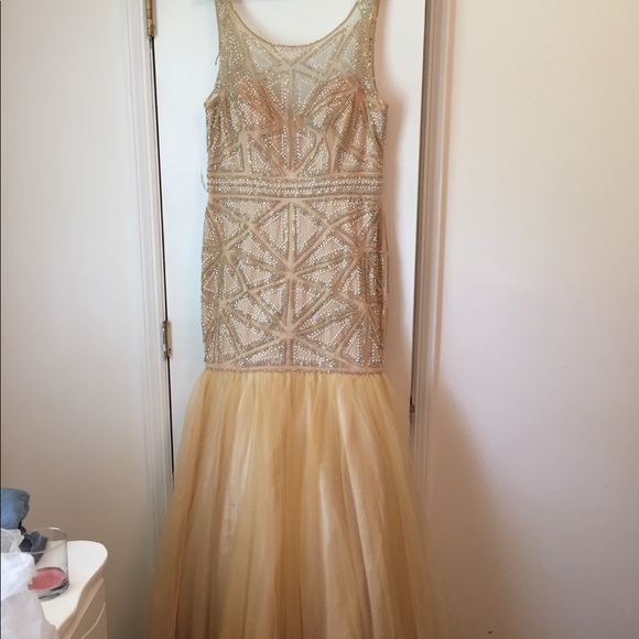 Tan Prom Dress - Picture 1 of 8